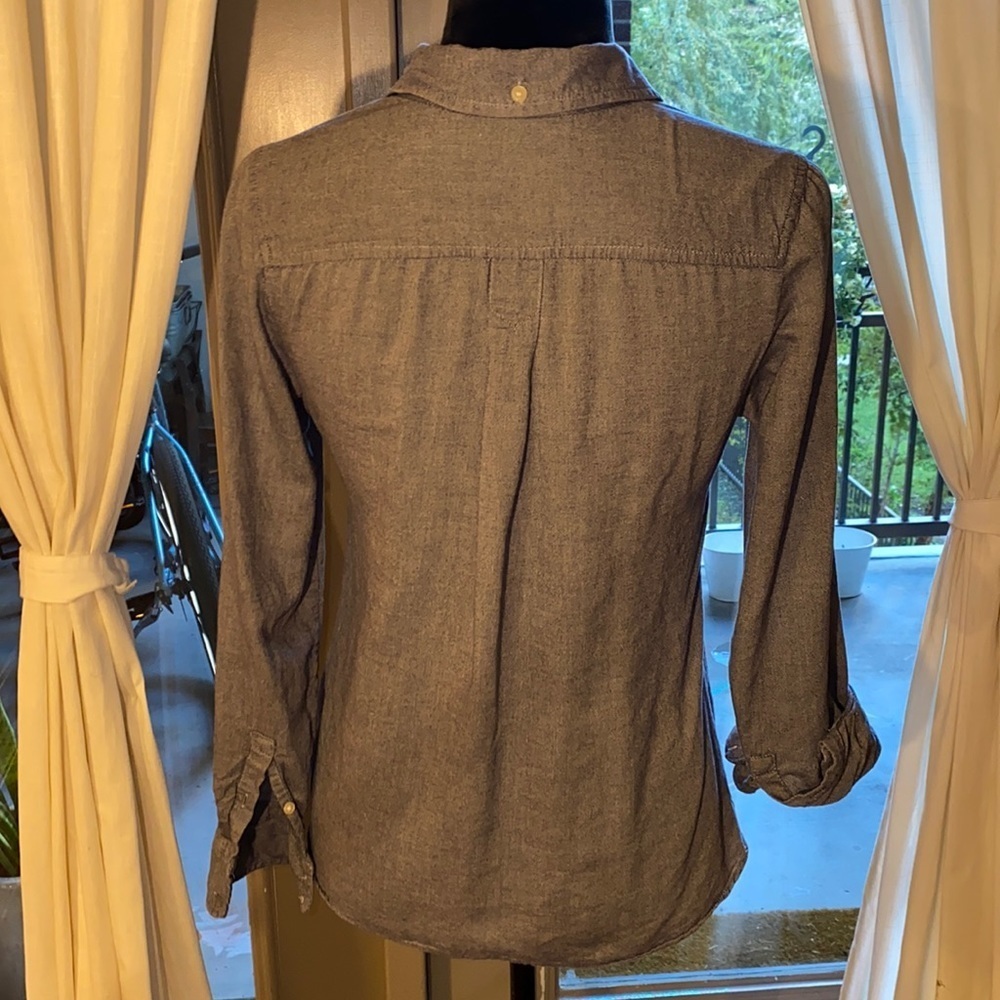 Gap XS denim navy oxford button down longsleeve shirt womens top business casual - Picture 3 of 14